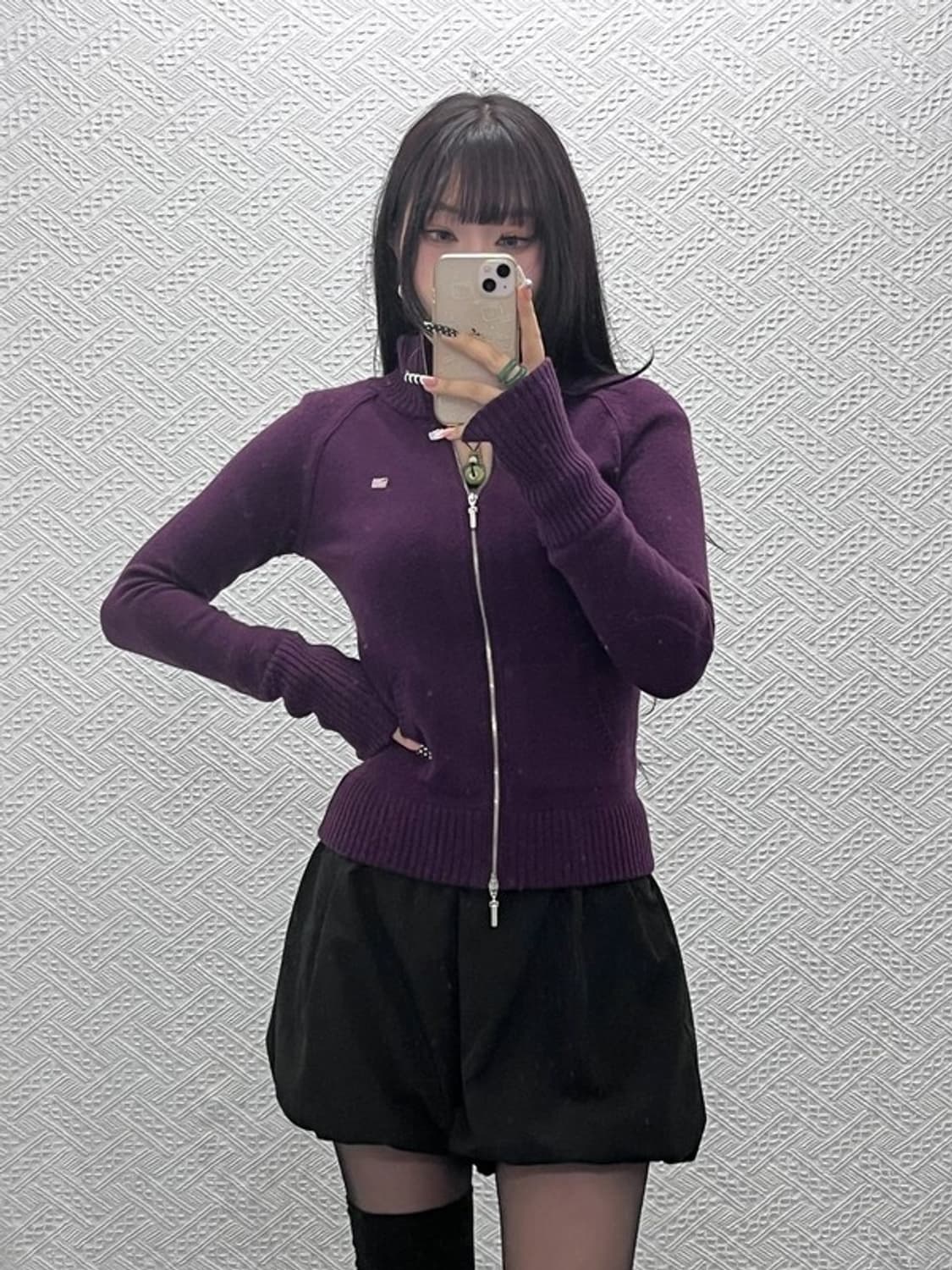 폴로 랄프로렌 빈티지 90s 딥퍼플 포도맛 슬림핏 가디건 S C10592 상품이미지2