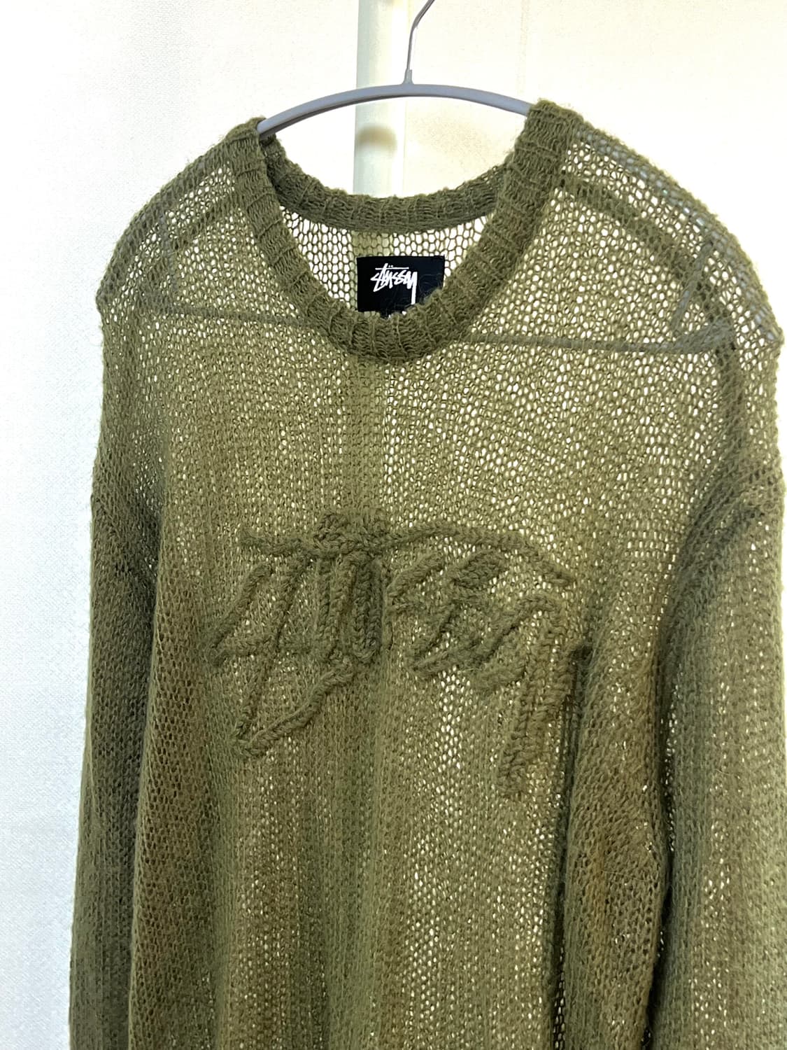 Stussy Loose Knit Logo Sweater Cypress 상품이미지5