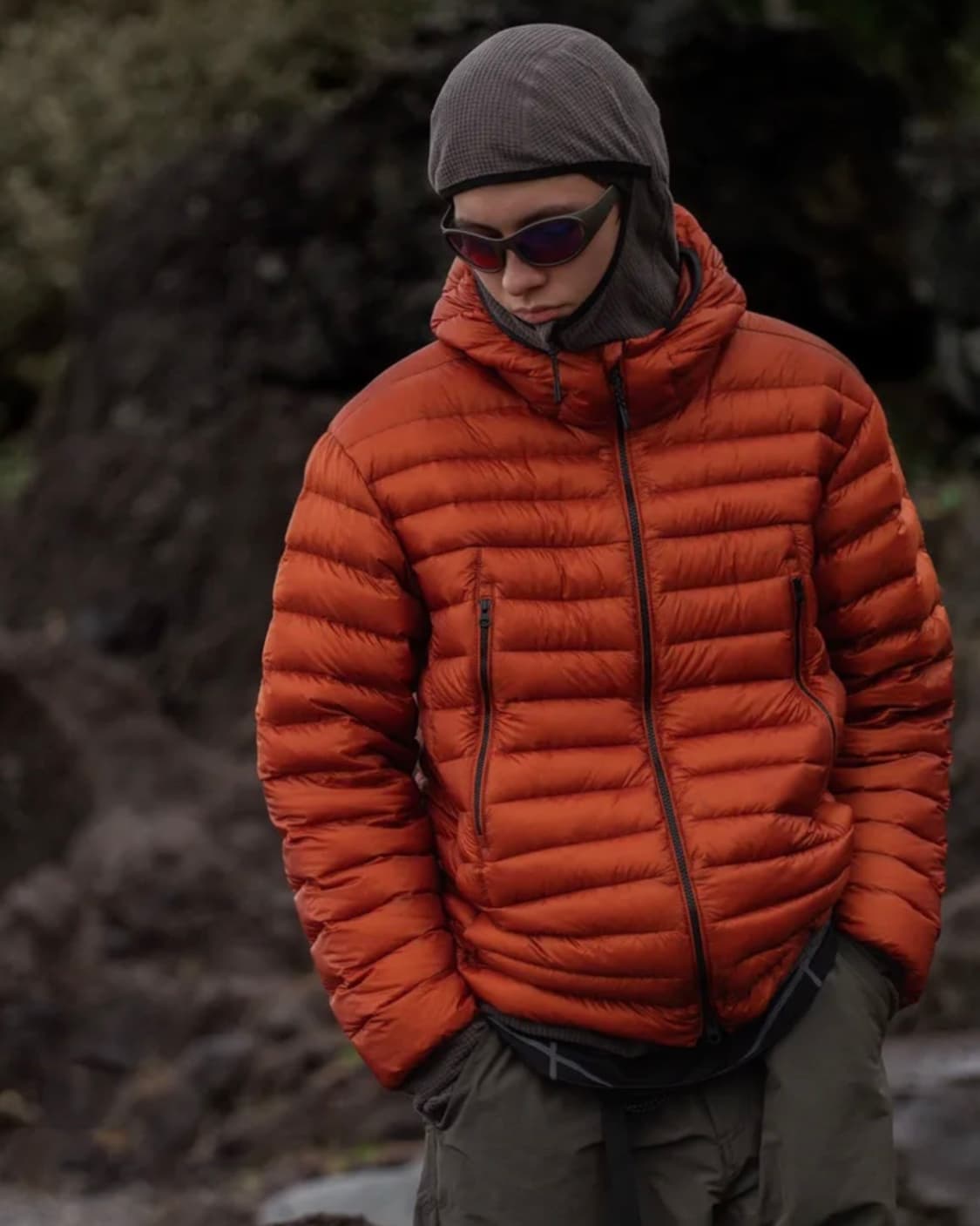 무신사스탠다드/ 시티 레저 시어 립스탑 후디드 라이트 다운 재킷/ XXL 상품이미지1