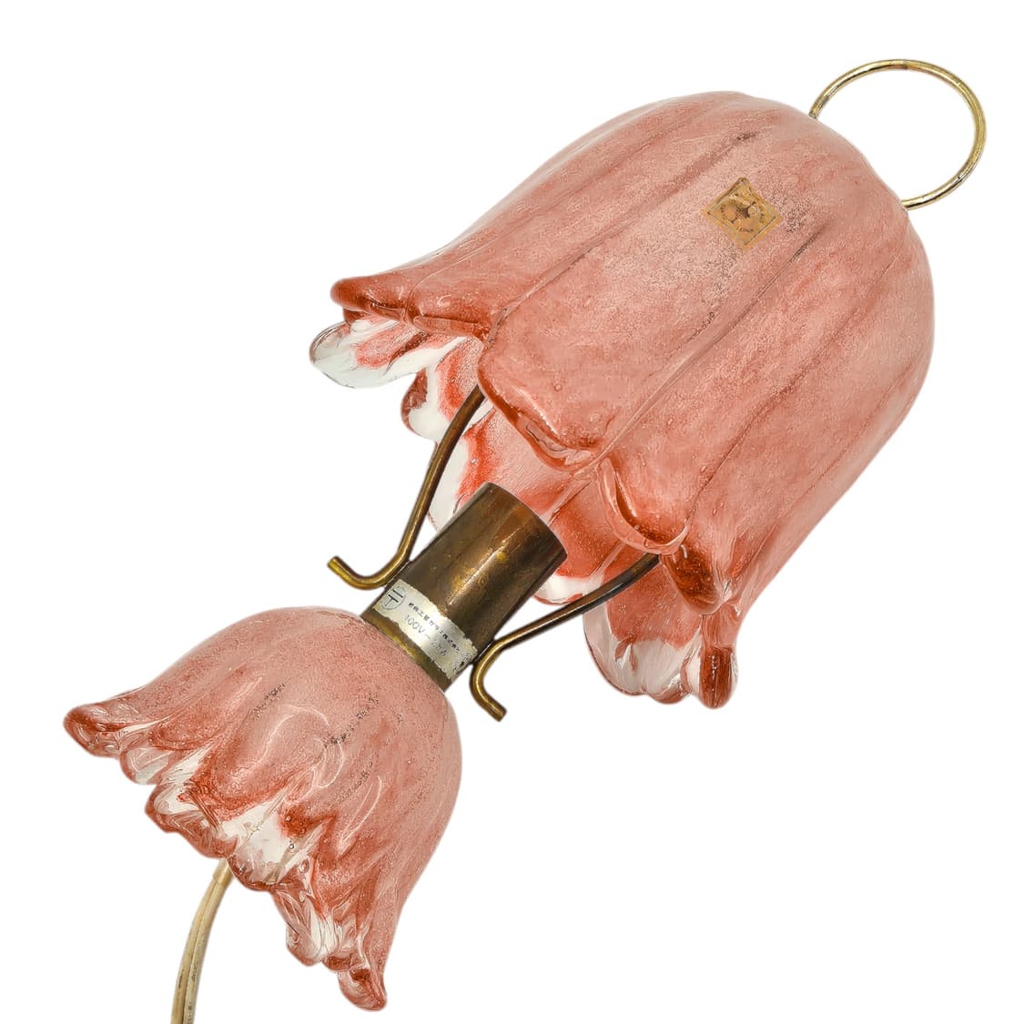 70s 이와타 아트글라스 핑크 해파리 램프 상품이미지6