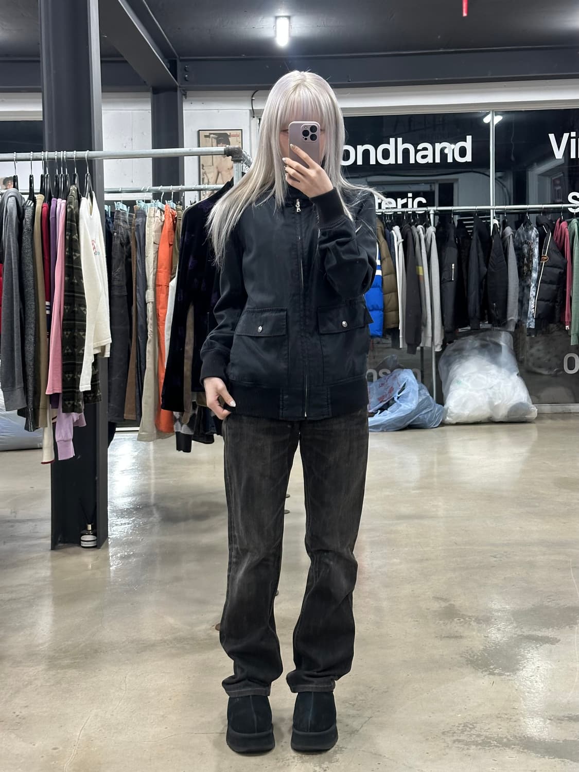 히스테릭 글래머 블랙 블루종 자켓 상품이미지3