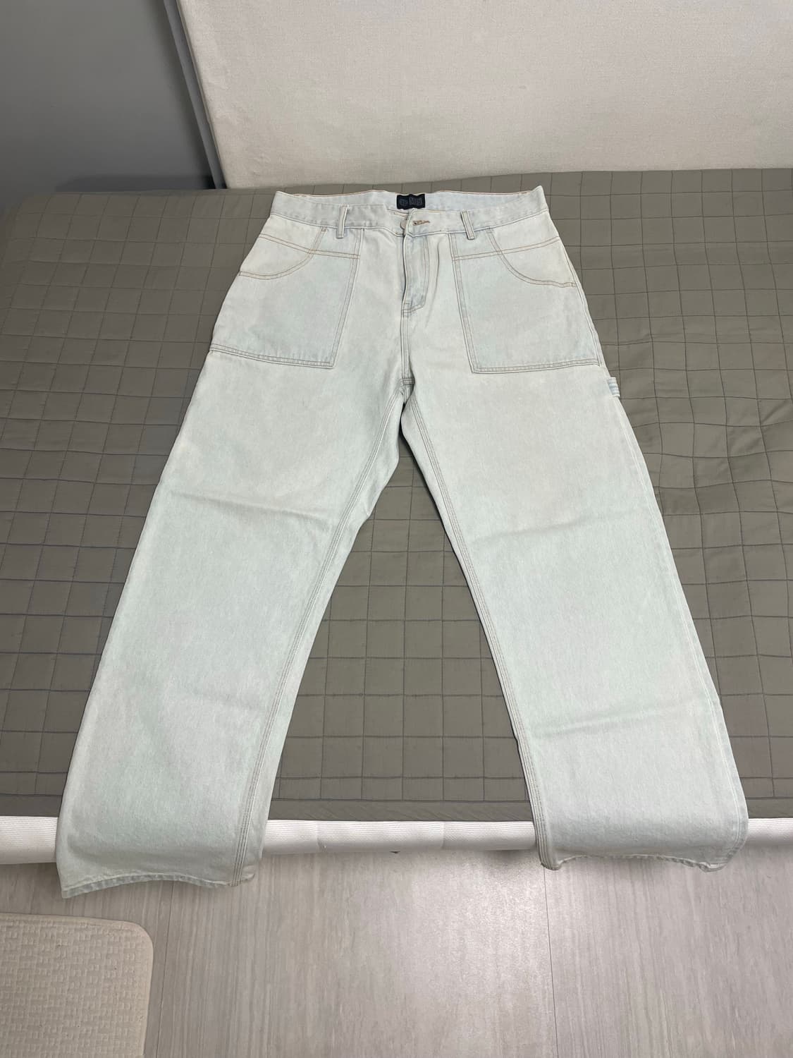 [L]PLASTICPRODUCT 페인터 데님팬츠 아이스블루 상품이미지2