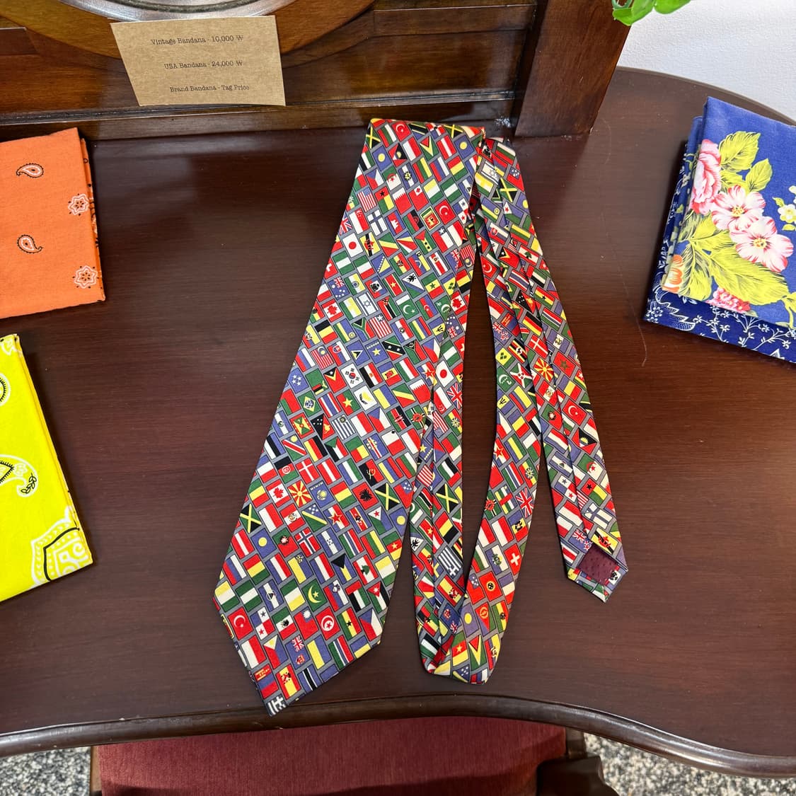 빈티지 만국기 실크 넥타이   상품이미지2