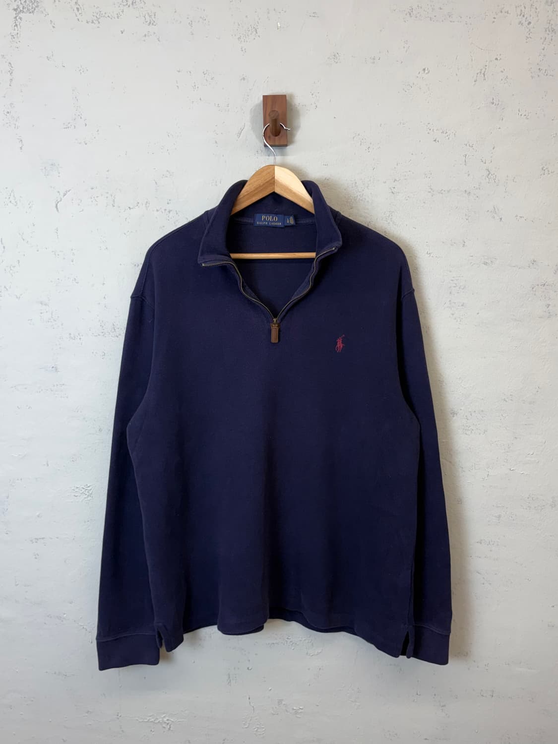 폴로랄프로렌 네이비 코튼 니트 반집업 상품이미지1