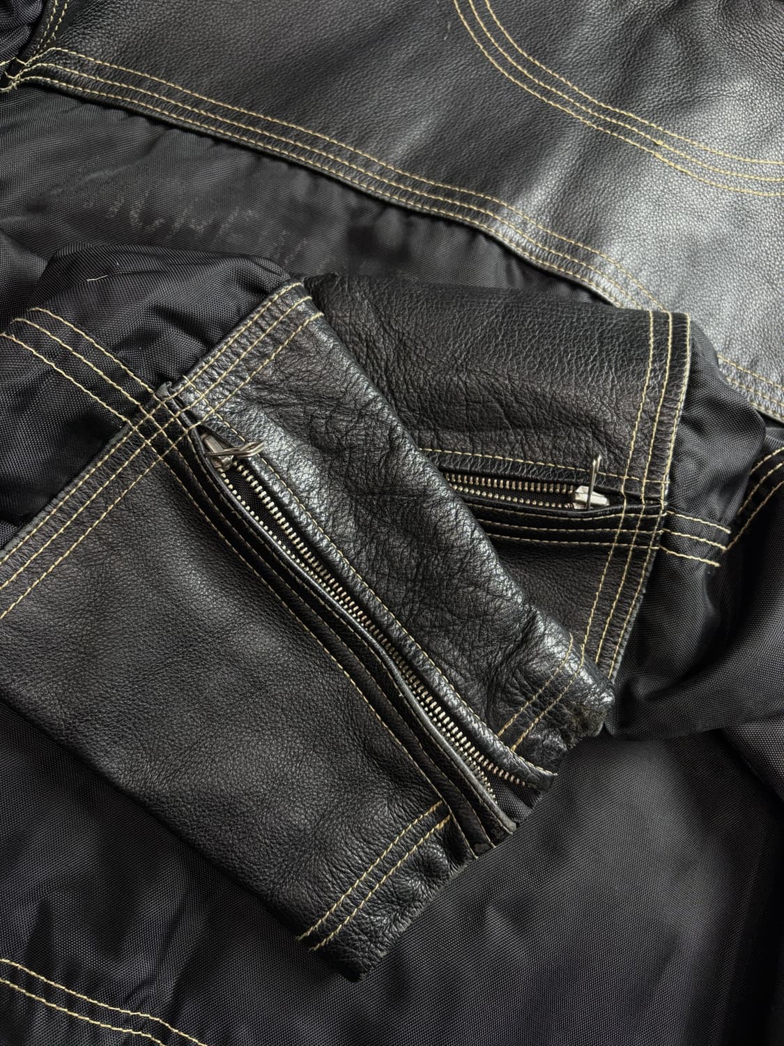 빈티지 아카이브 레더 디테일 플라이트 봄버 자켓 3083 상품이미지4