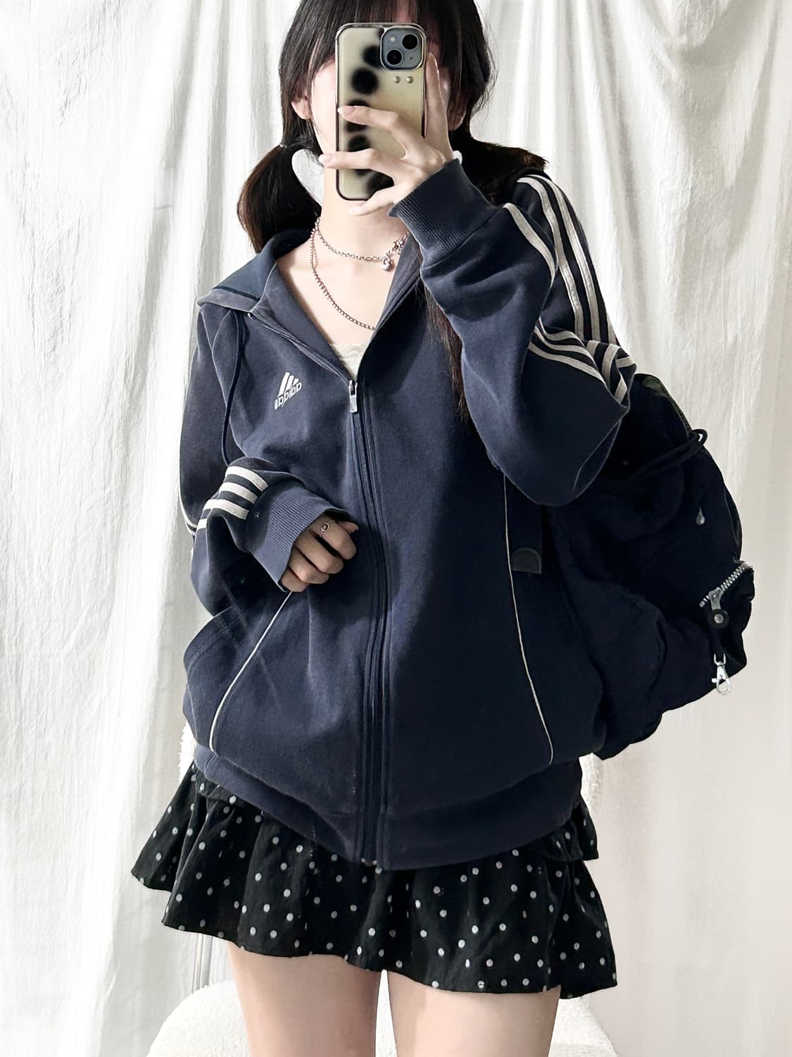 아디다스 JAPAN 자수로고 삼선 후드집업 상품이미지4