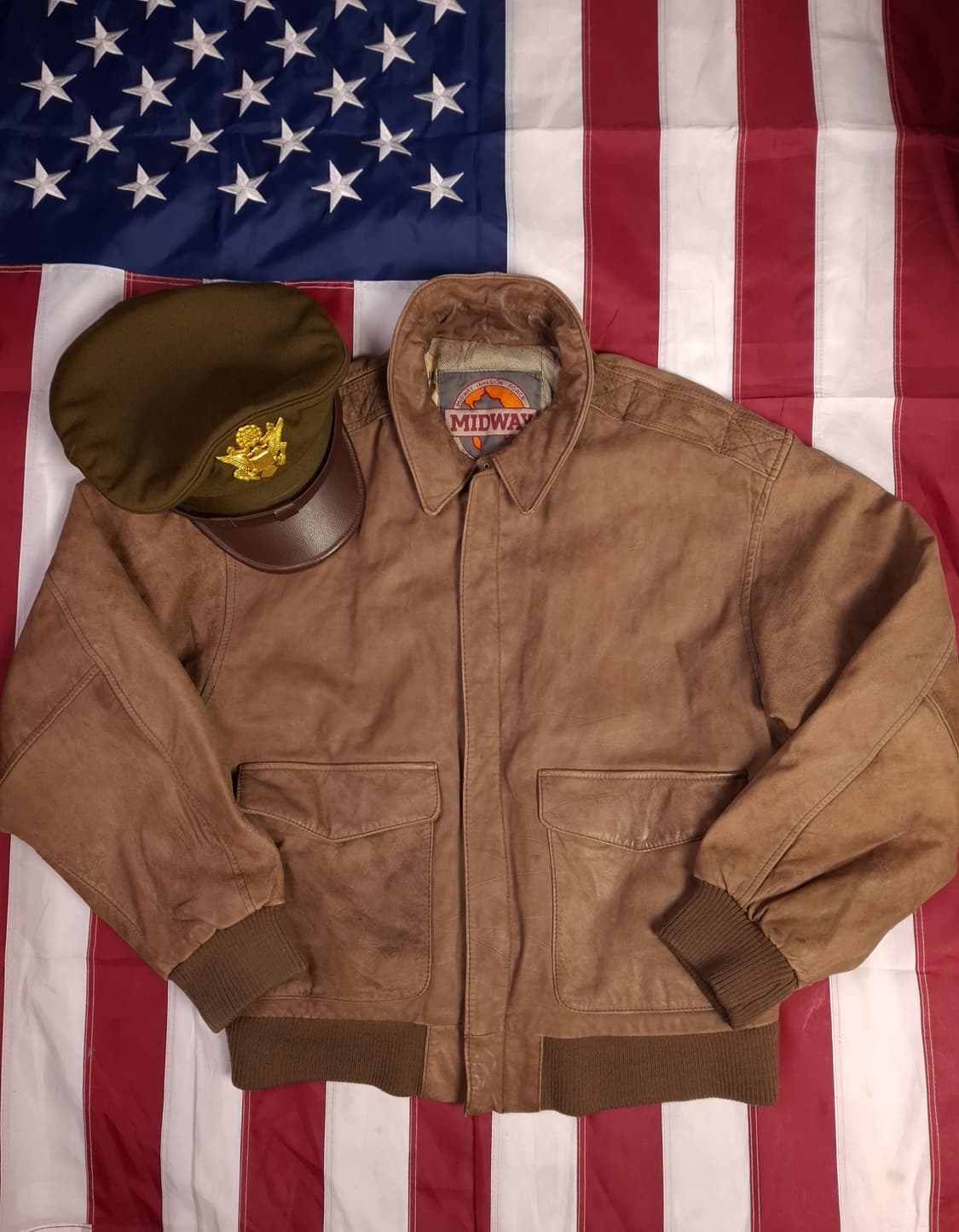 90's 일본판 미드웨이 미공군 A-2 리얼레더 항공자켓 상품이미지1