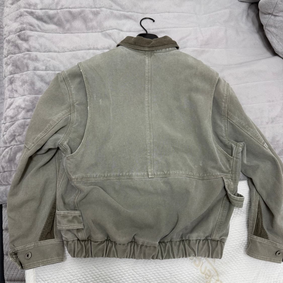 [S] 쿠어 오버 다잉 페이디드 데미지 워크 자켓 워시드 카키 상품이미지4