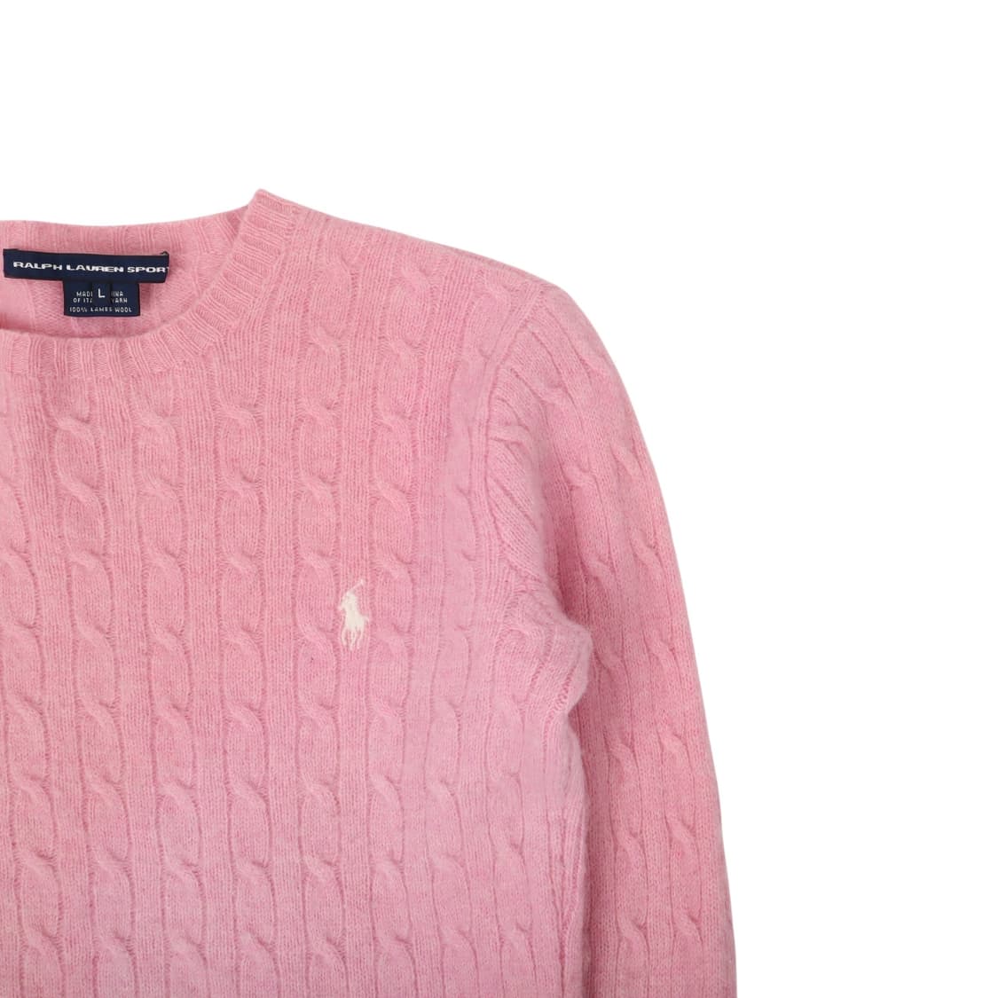 폴로 랄프로렌 라이트 핑크 램스울 케이블 니트 상품이미지3