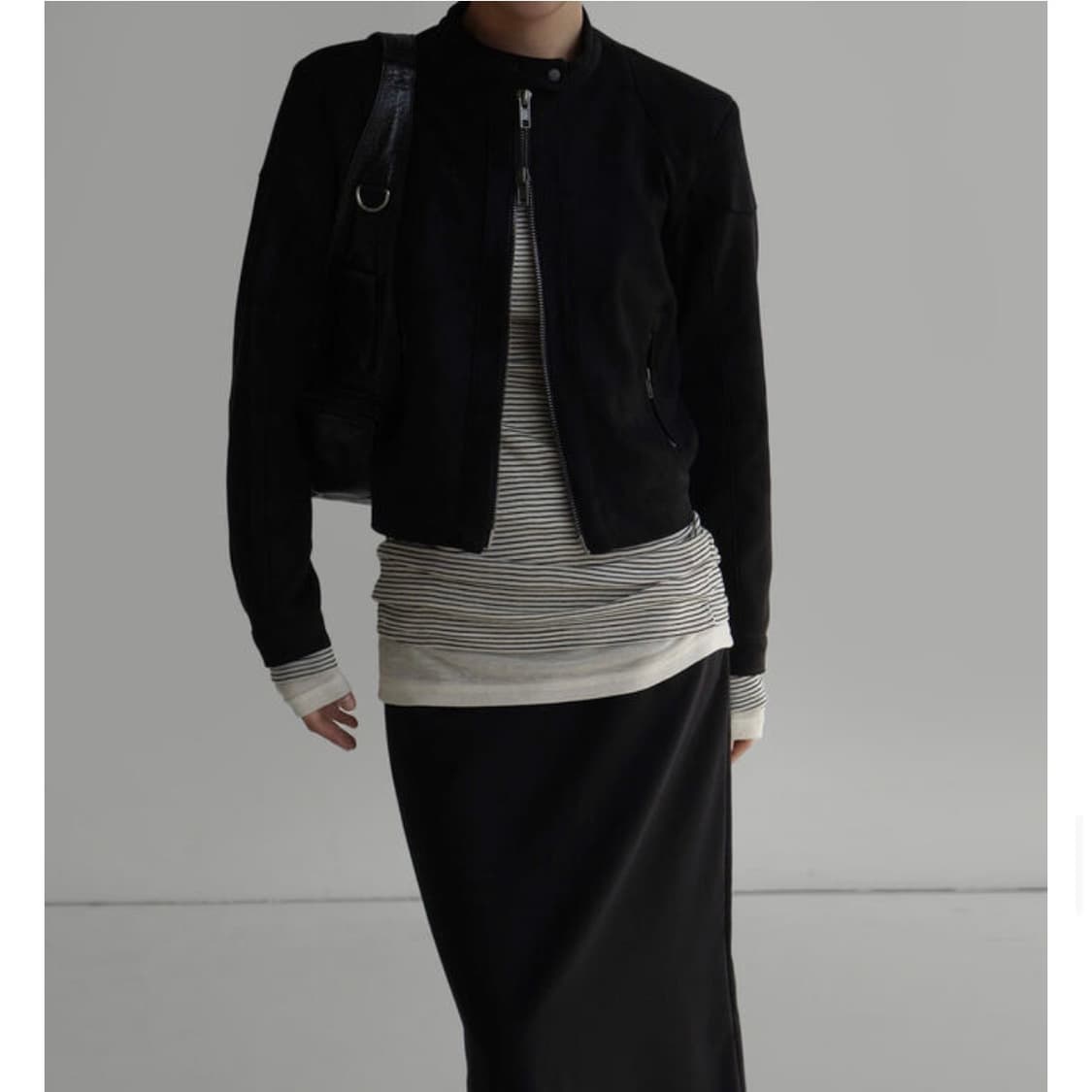 [라룸]바이커 스웨이드 자켓 상품이미지1