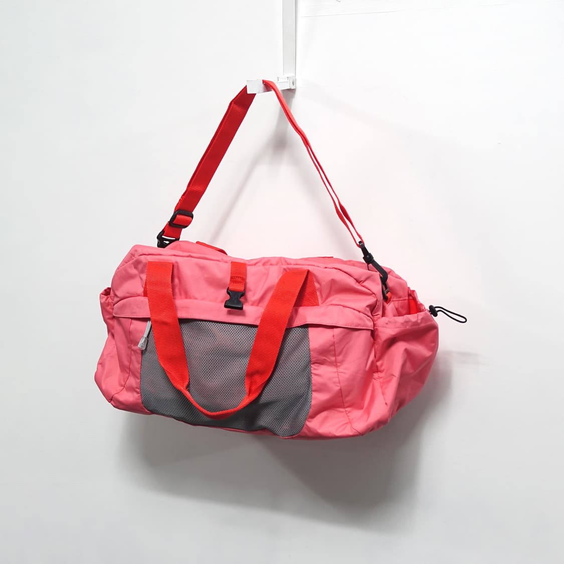 빈티지 코랄 핑크 나일론 레드위빙 스포츠 더플백  상품이미지6