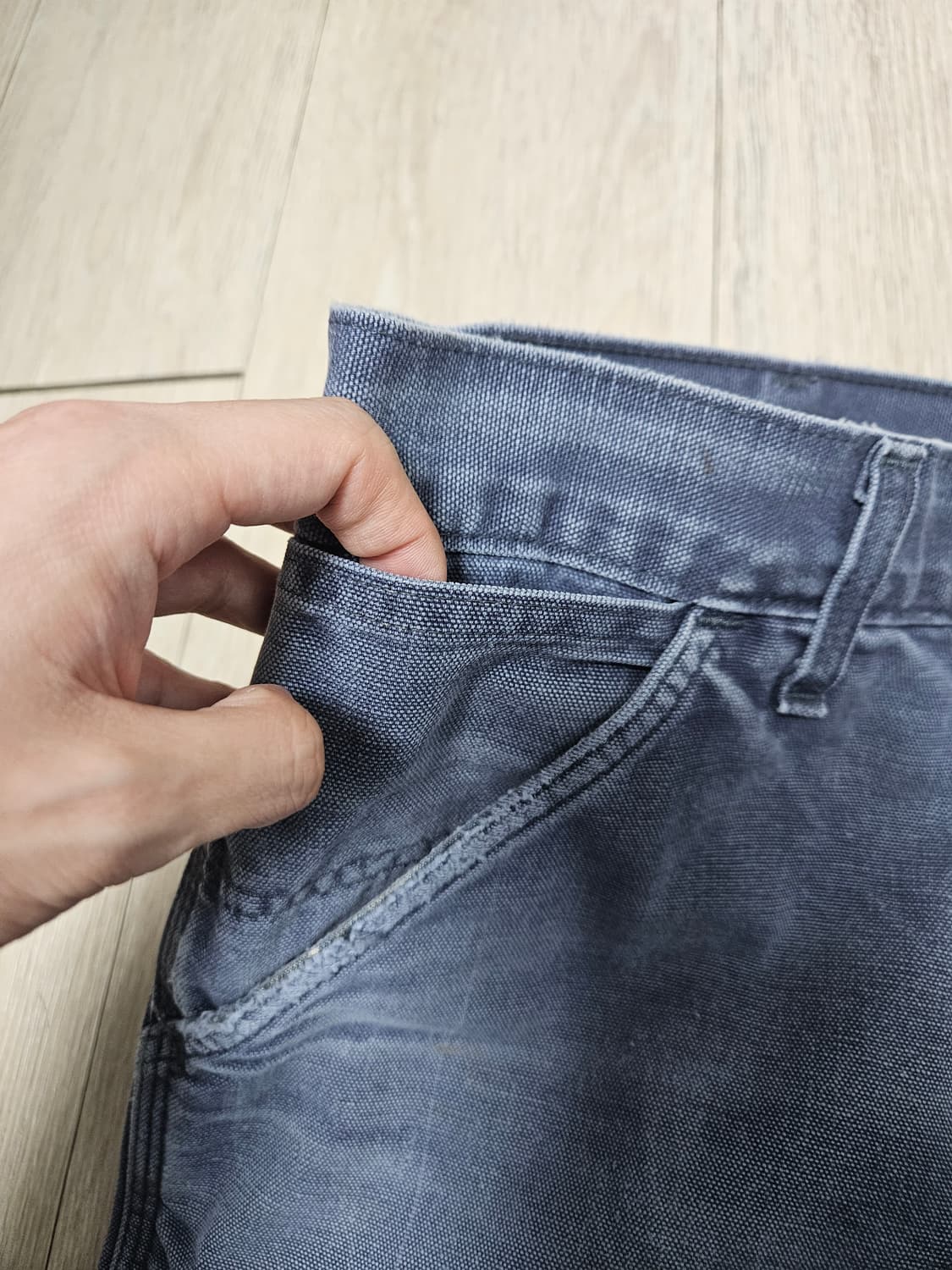 90s 칼하트 플란넬 싱글니 팬츠 상품이미지3