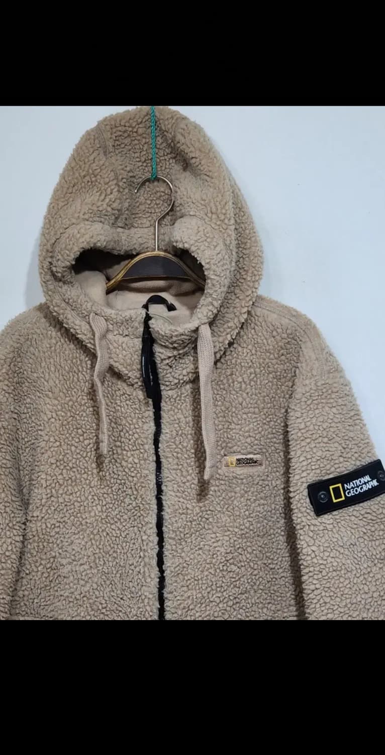 (M) 내셔널지오그래픽 후리스 점퍼 진베이지 뽀글이 플리스 와펜자켓  상품이미지2