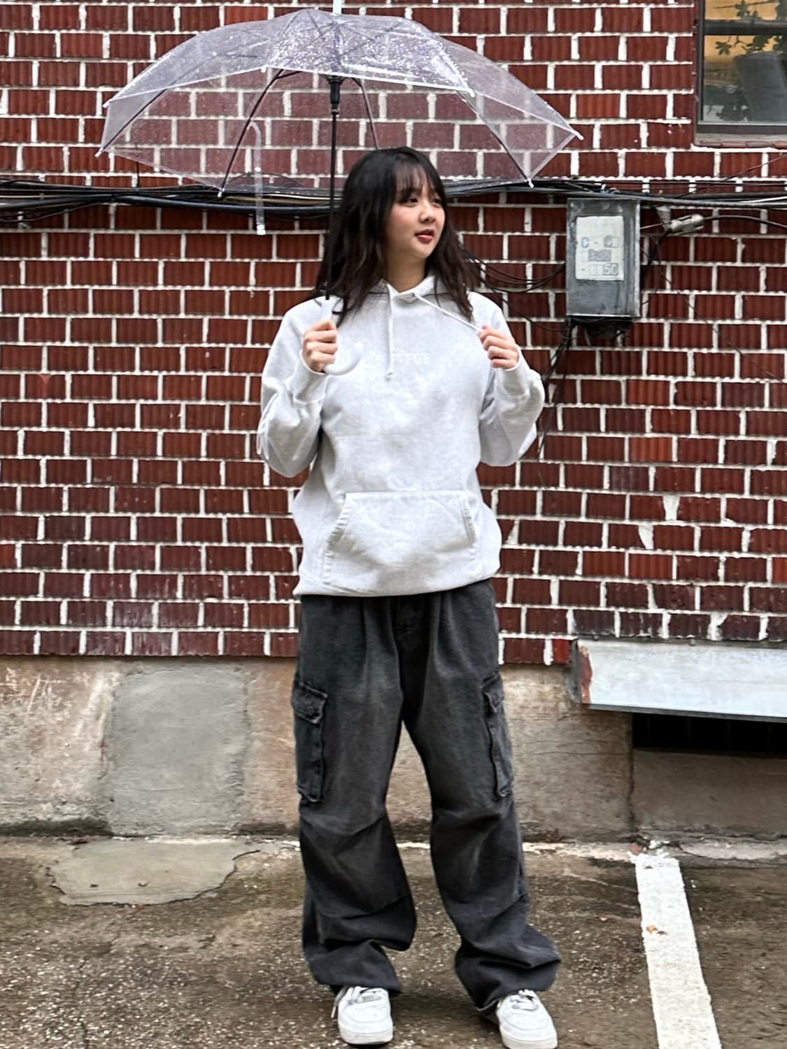 벨벳 스카쟌 슈프림 후드티 흑청 카고 팬츠 코디세트 상품이미지6