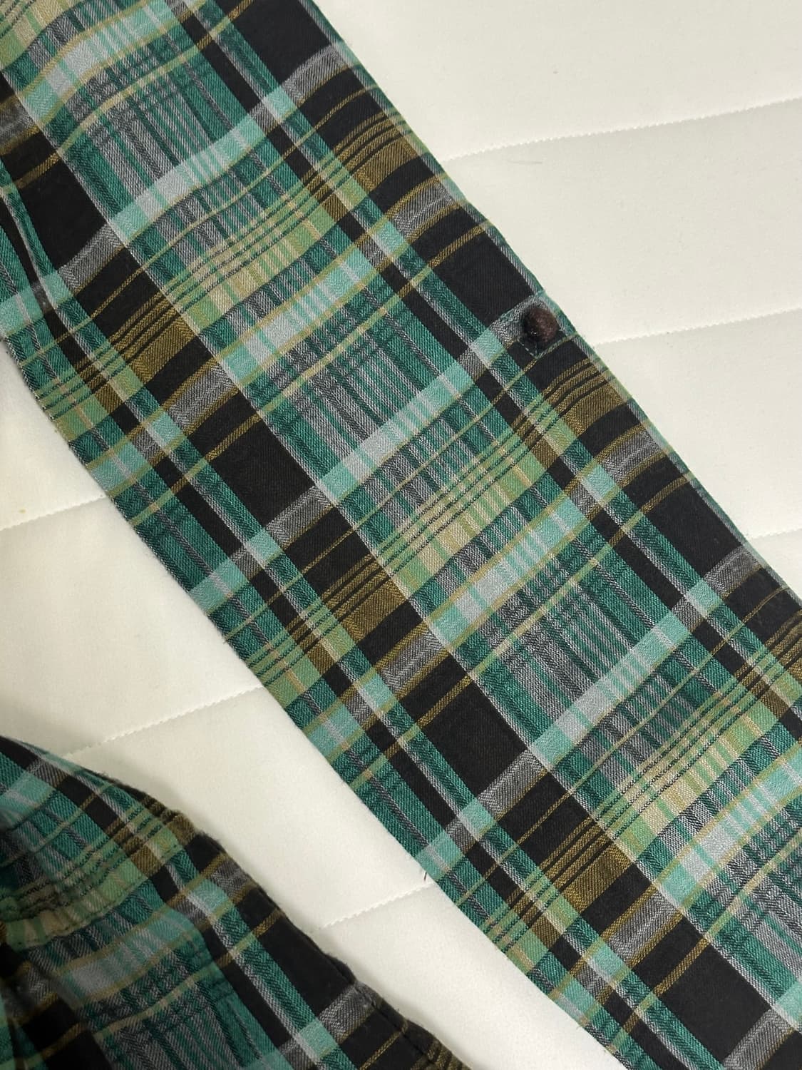 빈티지 체크 셔츠 원피스 / 그린 톤 / 프릴 디테일 상품이미지2