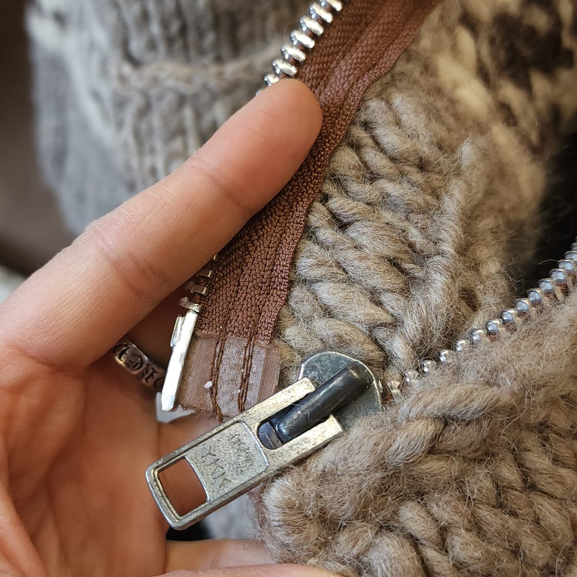 빈티지 코위찬 헤비울 니트 썬더버드 집업 니트 L 상품이미지8