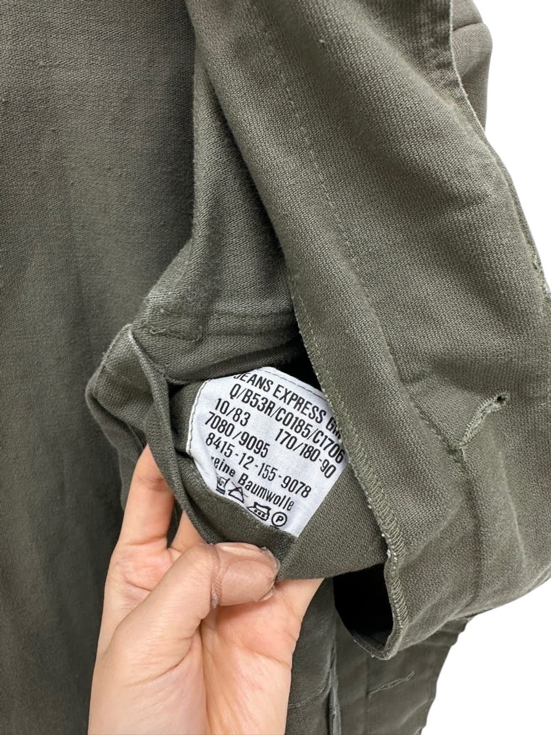 80s GMBH 독일군 퍼티그자켓 카키 (M) 상품이미지9