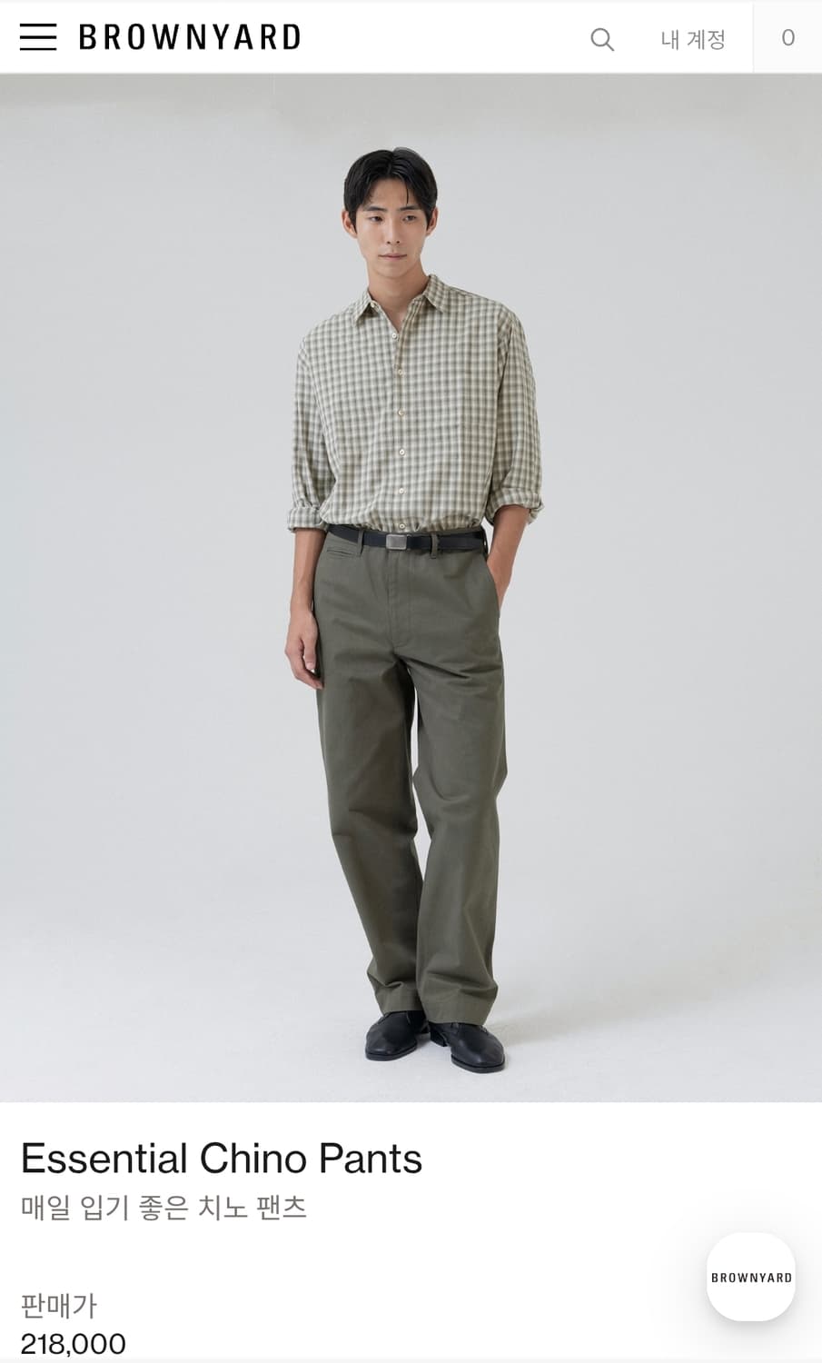 (3) 브라운야드 에센셜 치노 팬츠  올리브 3사이즈 상품이미지6
