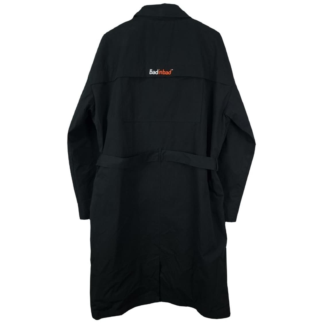 [배드인배드] 로고 자수 벨티드 오버핏 트렌치 코트 블랙 M18813 상품이미지3