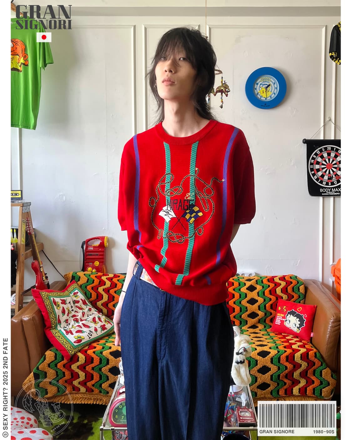 80s-90s GRAN SIGNORI 1/2 Old Summer Knit 상품이미지1