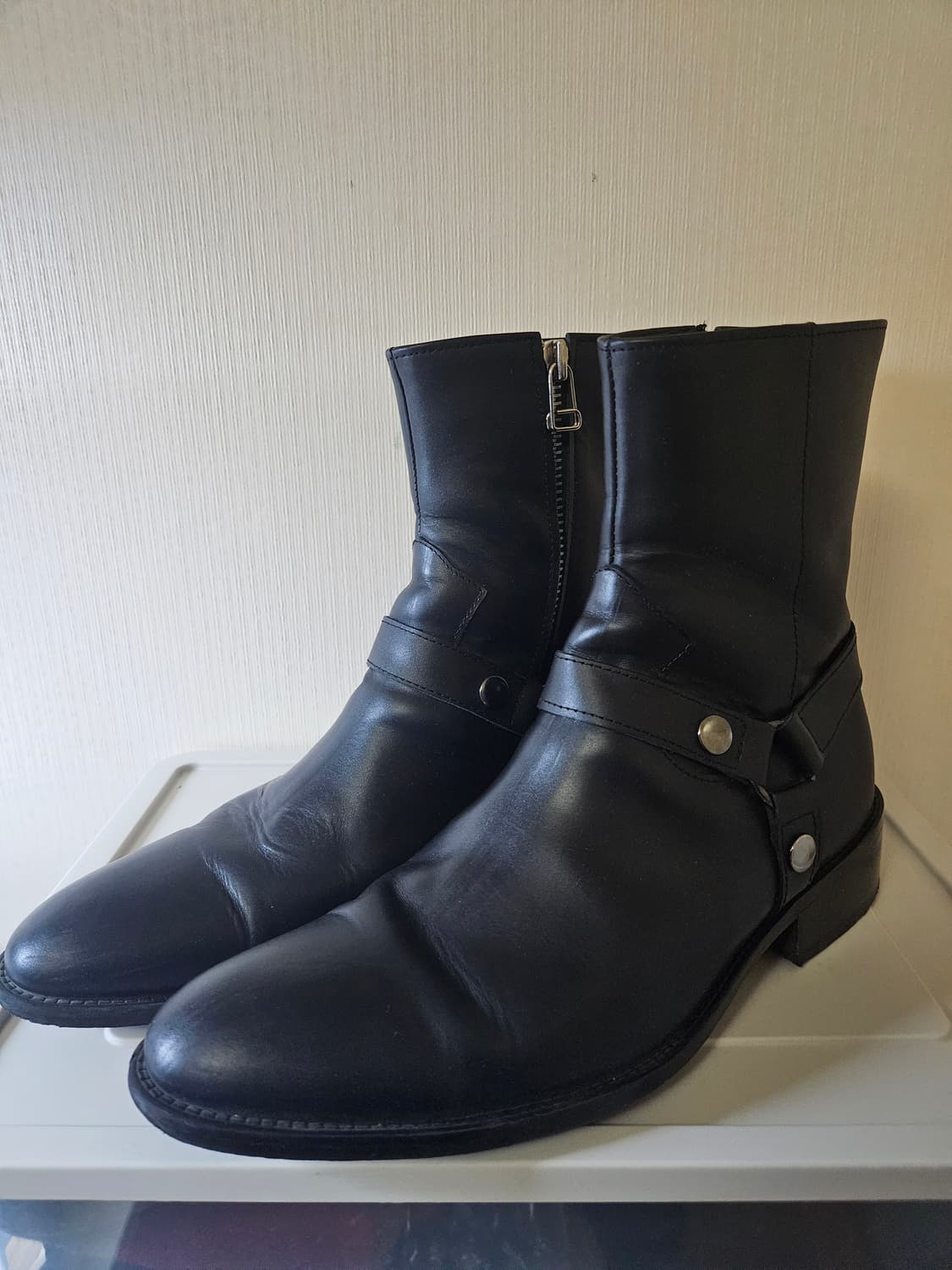 250mm) 피렌체 아뜨리에 하네스 부츠 슬림토 벨크로라인 풀업레더 집업 상품이미지2