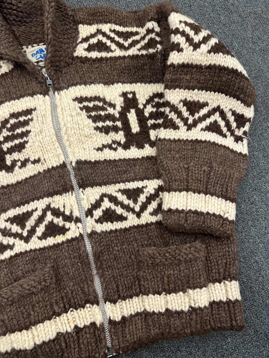 빈티지 코위찬 니트 집업 스웨터 상품이미지4