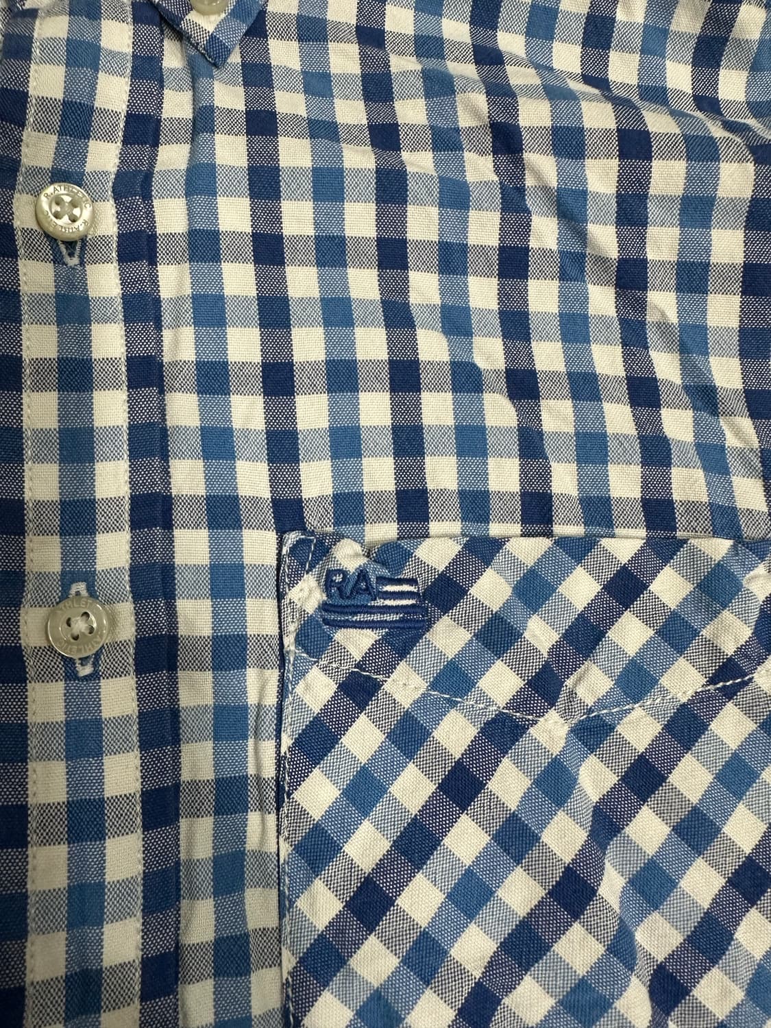 R.ATHLETIC JEANS CO 블루 깅엄 체크 셔츠 M 상품이미지3