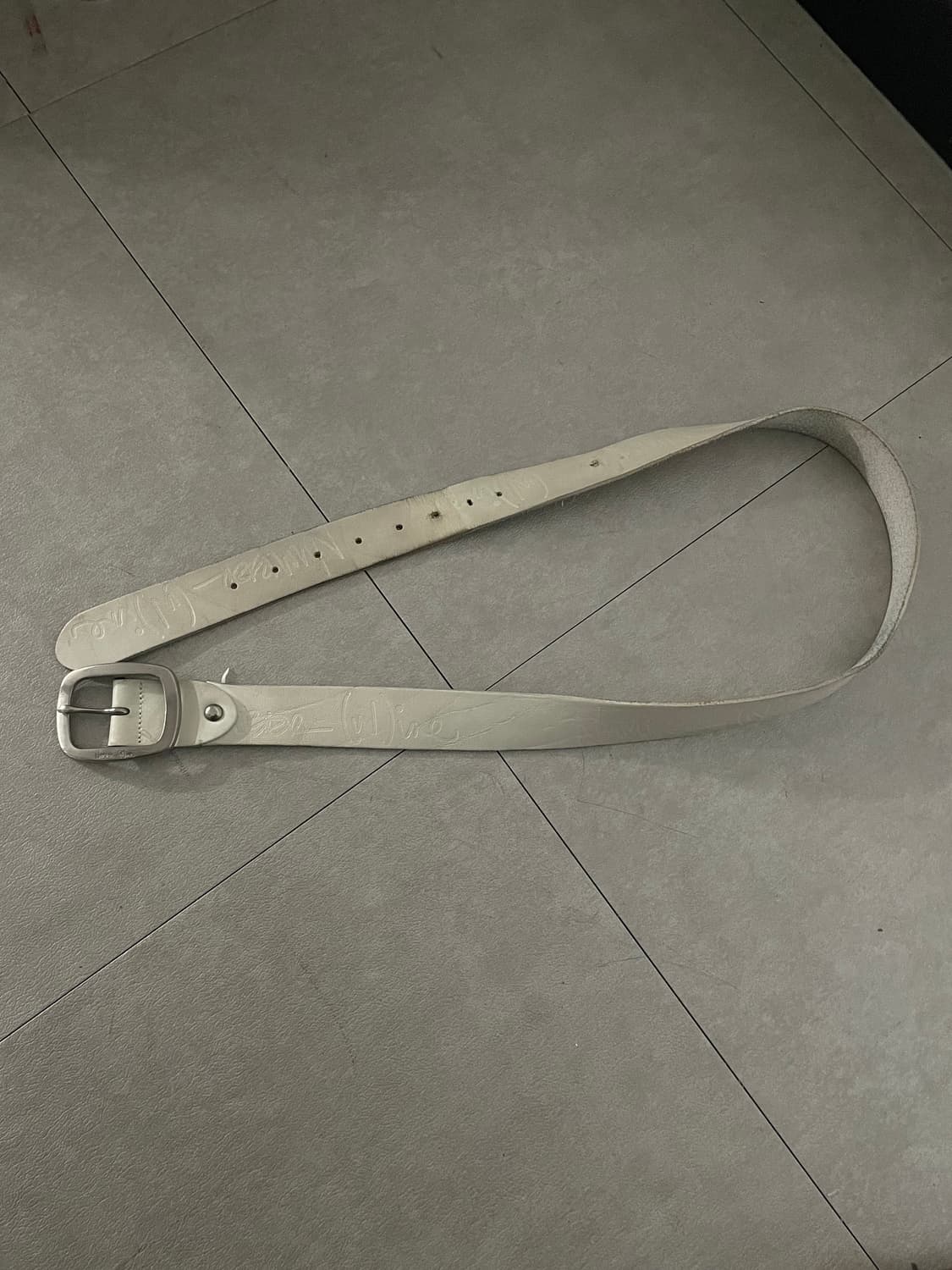 넘버나인 y2k 화이트 레더 벨트 상품이미지4