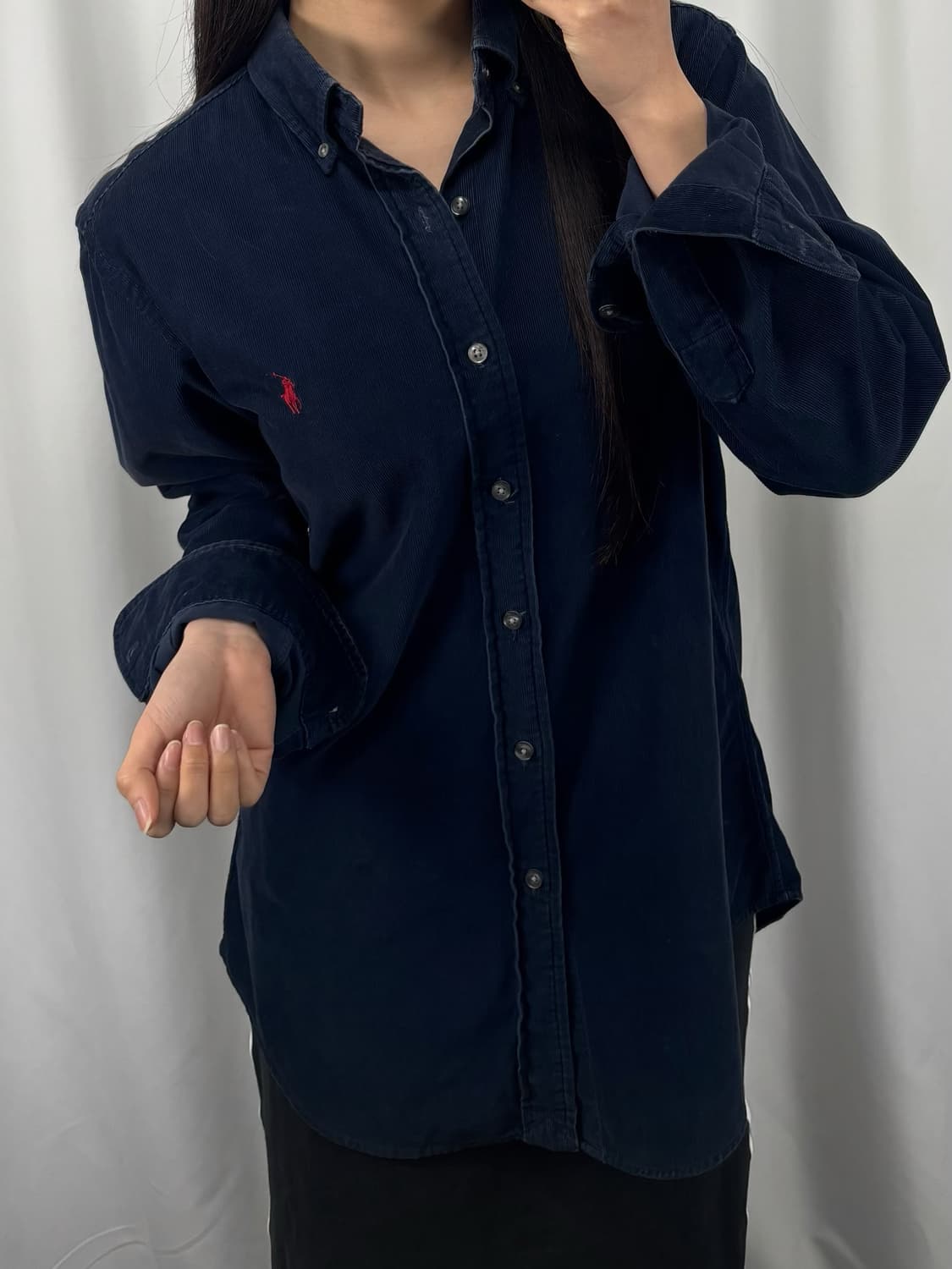 폴로 클래식 핏 네이비 코듀로이 셔츠 상품이미지2