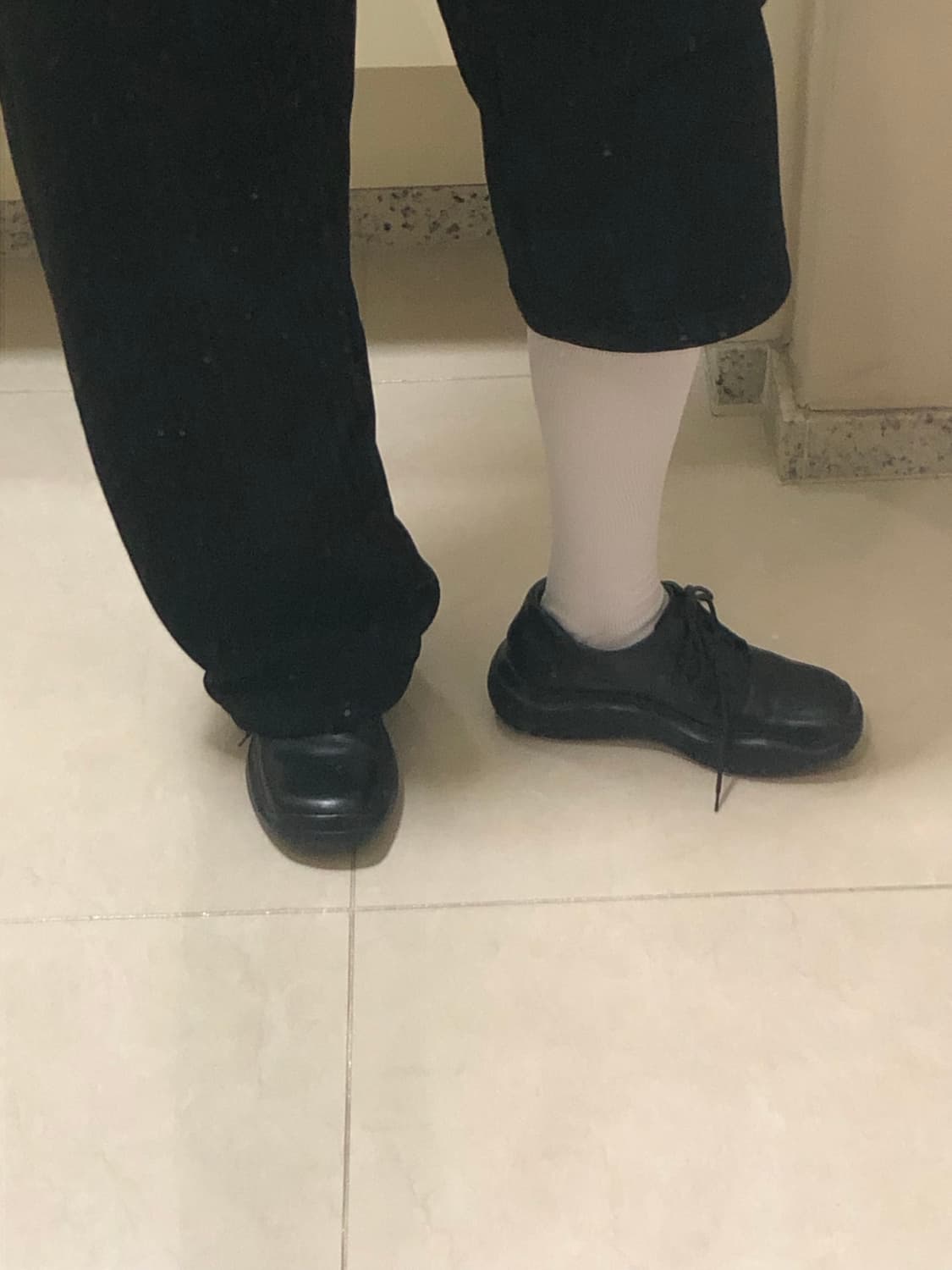 36 1/2 프라다 스포츠 블랙 레더 레이스업 스퀘어토 슈즈 로퍼 더비 상품이미지10