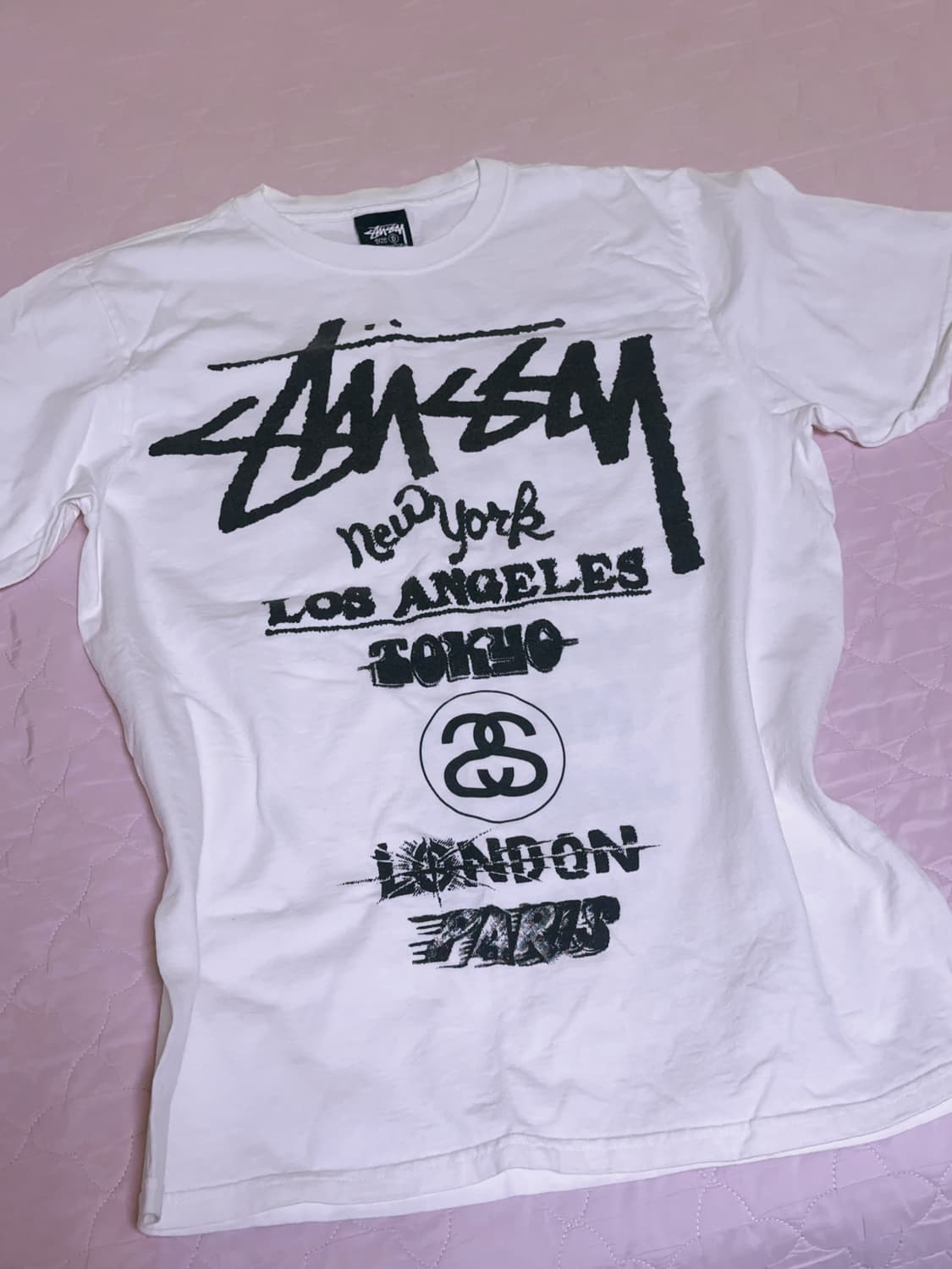 (크림구매) 스투시 투어 티셔츠 화이트 stussy 솜이코stc진리빈티지 상품이미지1