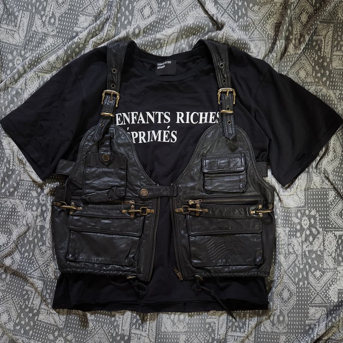 빈티지 레더 베스트 /r13/언더마이카/크롬하츠/erd/언더커버/넘버나인 상품이미지1