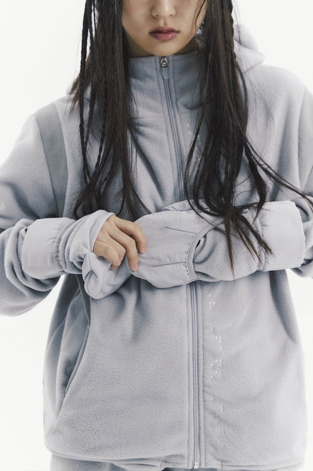 오호스 투폴드 플리스 미튼 글로브 / 그레이 / 벙어리 장갑 상품이미지4