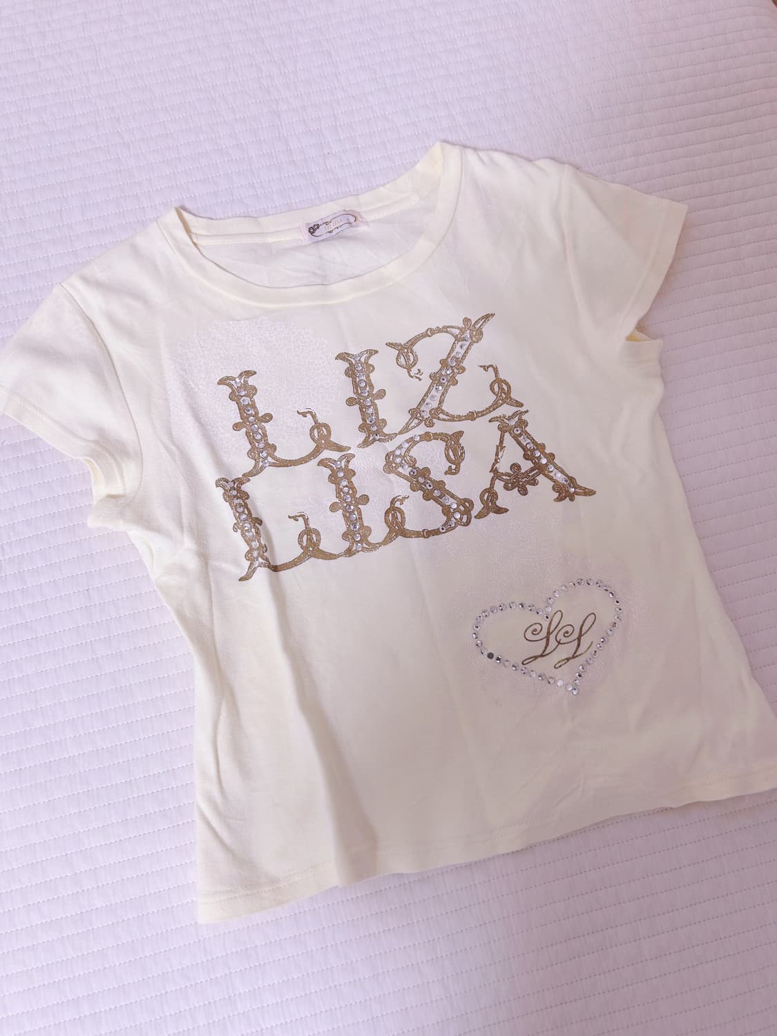 고전 리즈리사 레터링 큐빅 반팔 티 히메갸루 라떼갸루  상품이미지1