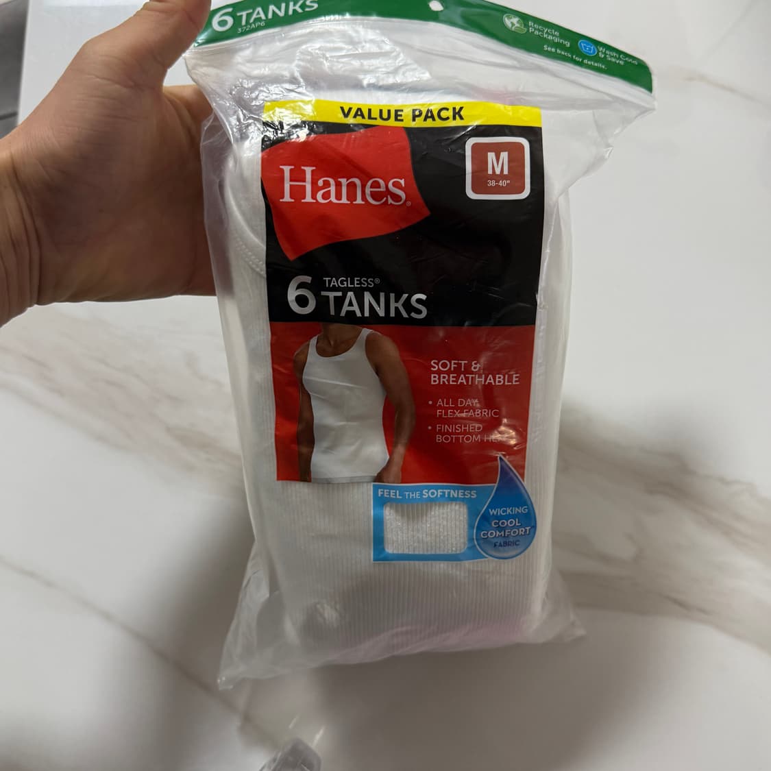 (M) Hanes 헤인즈 나시 민소매 탱크탑 6팩 상품이미지1