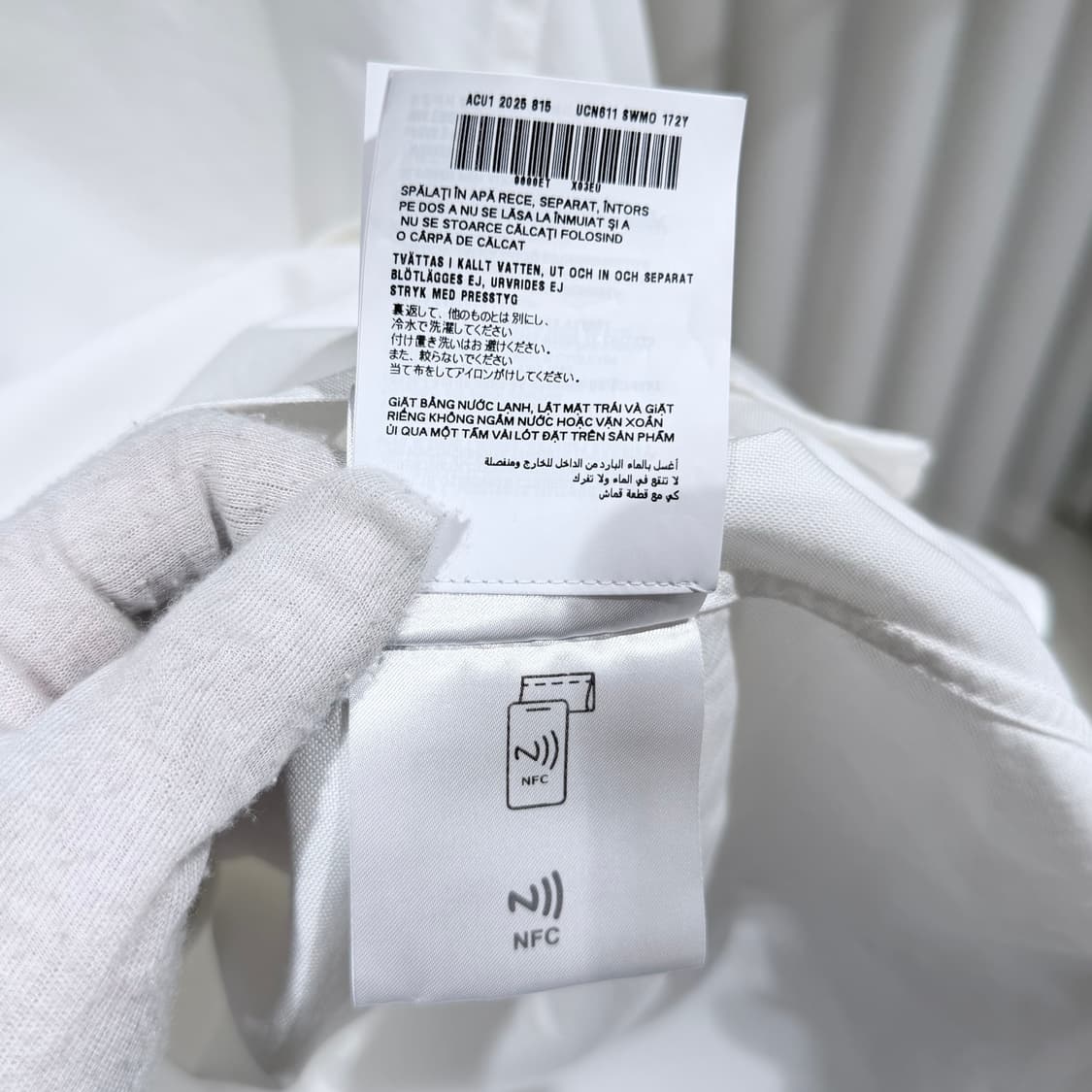 (S+/43.16) / 프라다 로고 자수 화이트 코튼 셔츠 상품이미지7