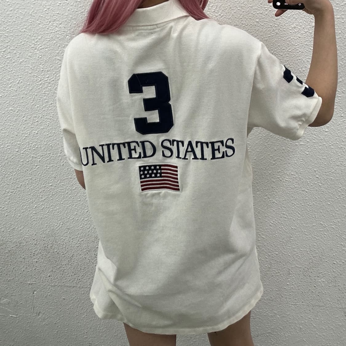 폴로 랄프로렌 빅포니 성조기 화이트 카라 반팔 XL 상품이미지2