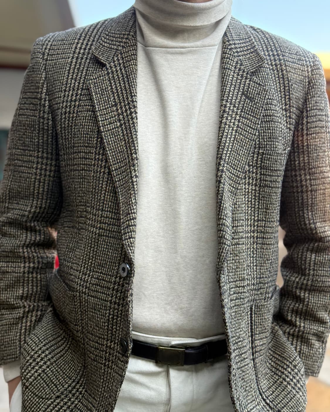 90‘s 빈티지 글렌체크 트위드 자켓 100-103 상품이미지8
