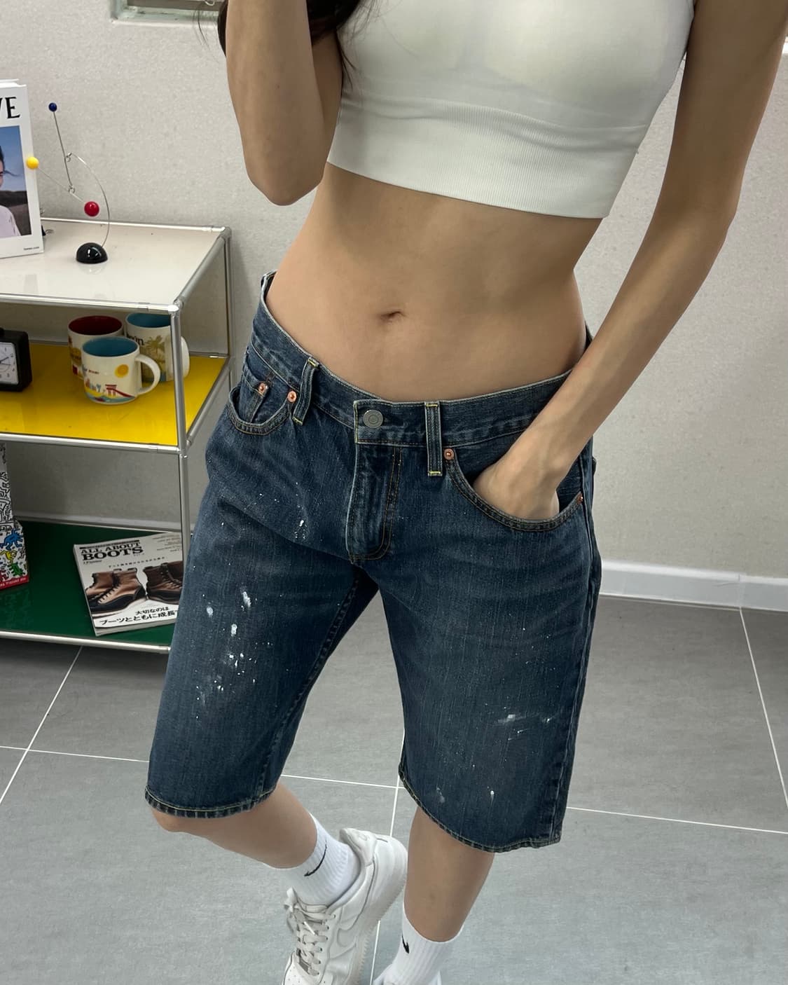 (허단41)리바이스 503 페인팅 반바지-M2348 상품이미지8
