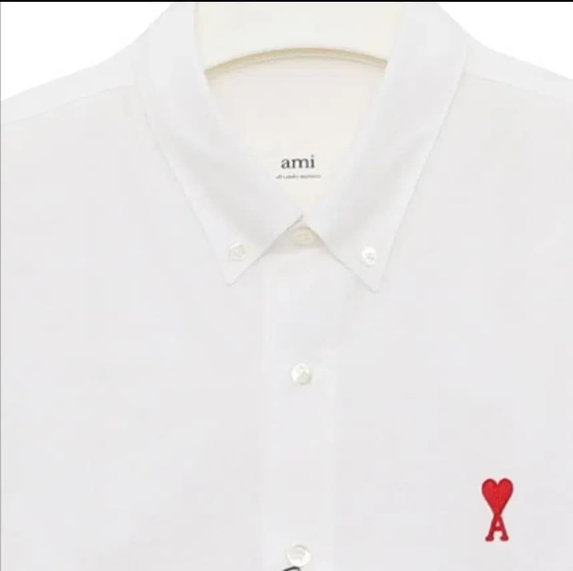 아미 스몰하트 레드로고 셔츠 XS-XL 상품이미지6