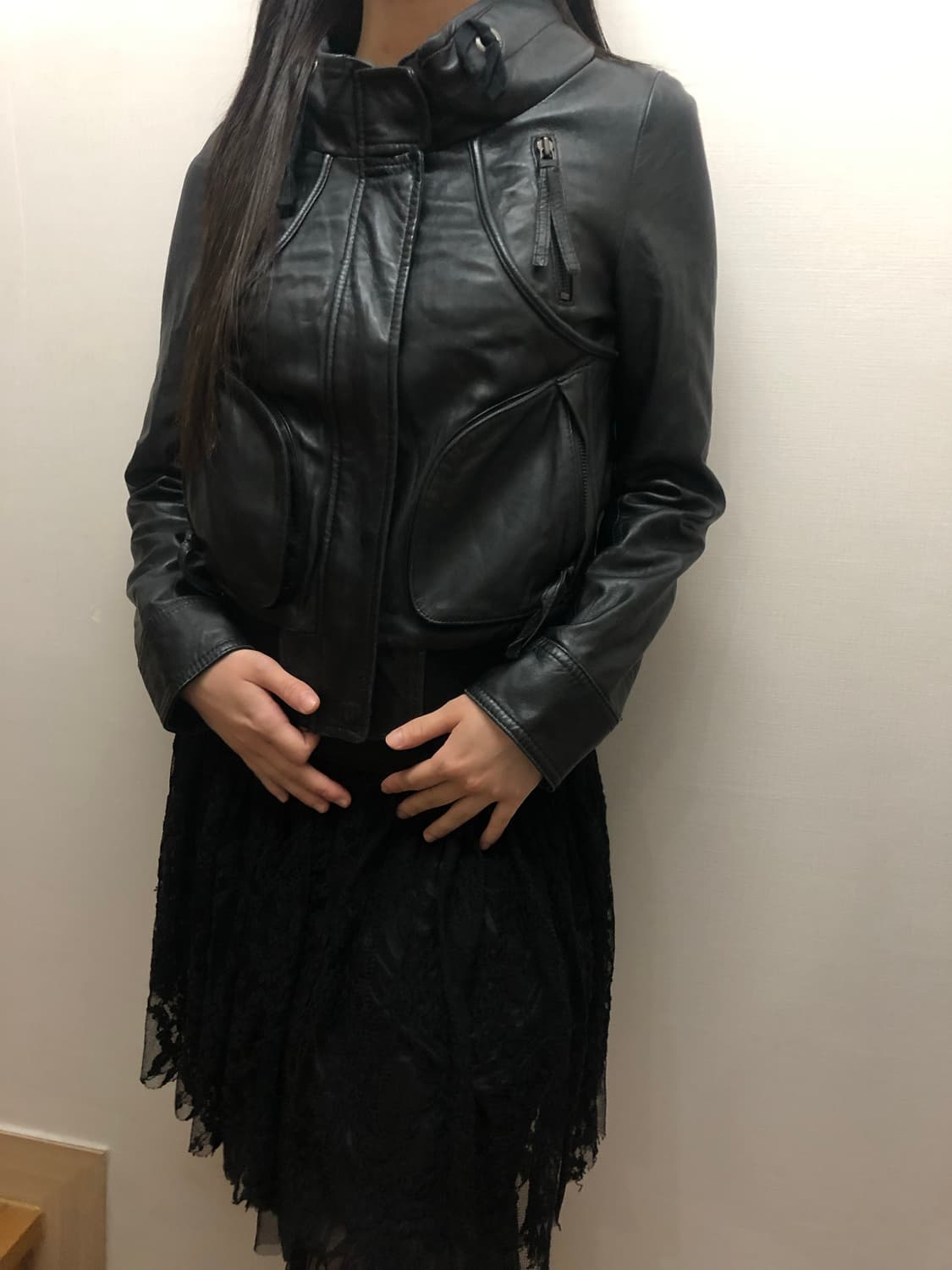 빈티지 블랙 펑크 양가죽 자켓 상품이미지7