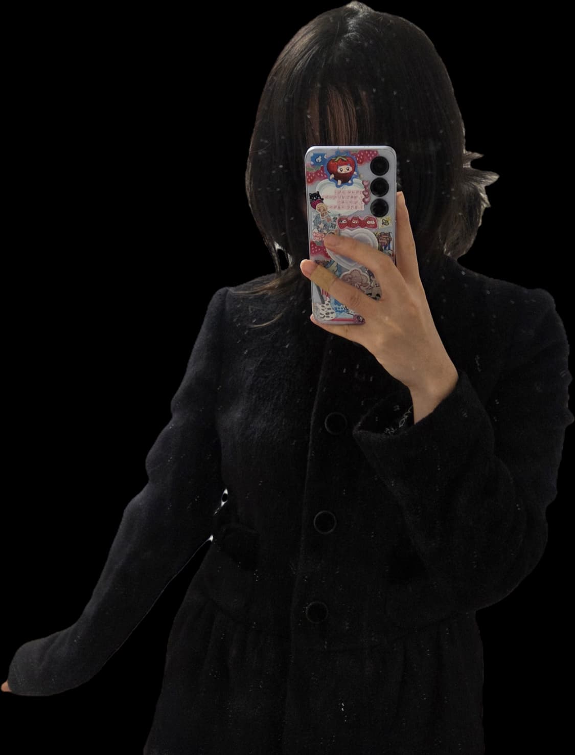 모리걸 갸루 고딕 고스로리 블랙 리본 코트 상품이미지2