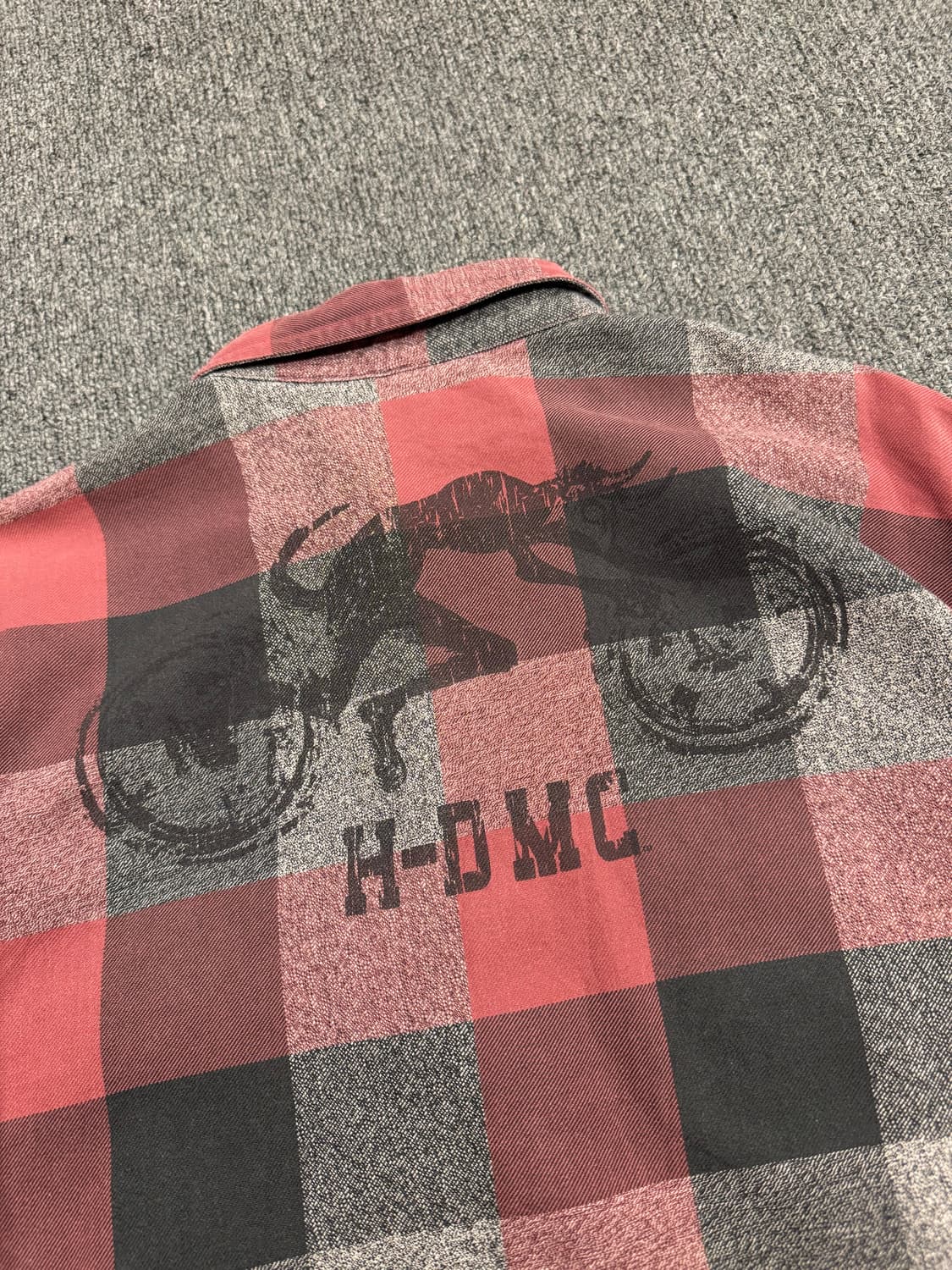 M)할리데이비슨 빈티지 후면 프린팅 체크 긴팔셔츠 상품이미지10