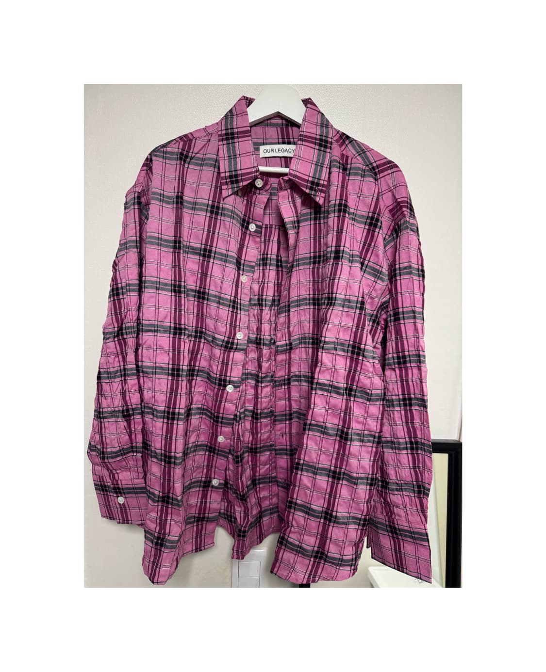 아워레가시 버로우드 체크 링클 셔츠 상품이미지1