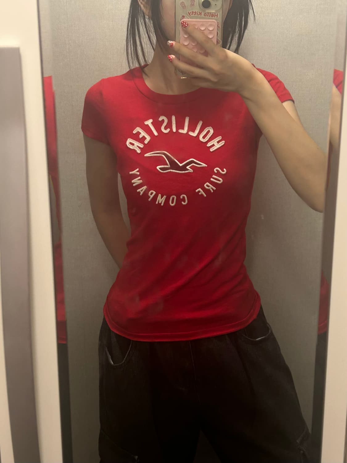홀리스터 로고 패치 딱붙티 상품이미지1