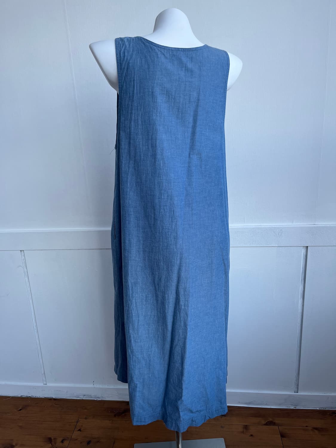 프릴 주름 데님 롱 원피스 상품이미지4