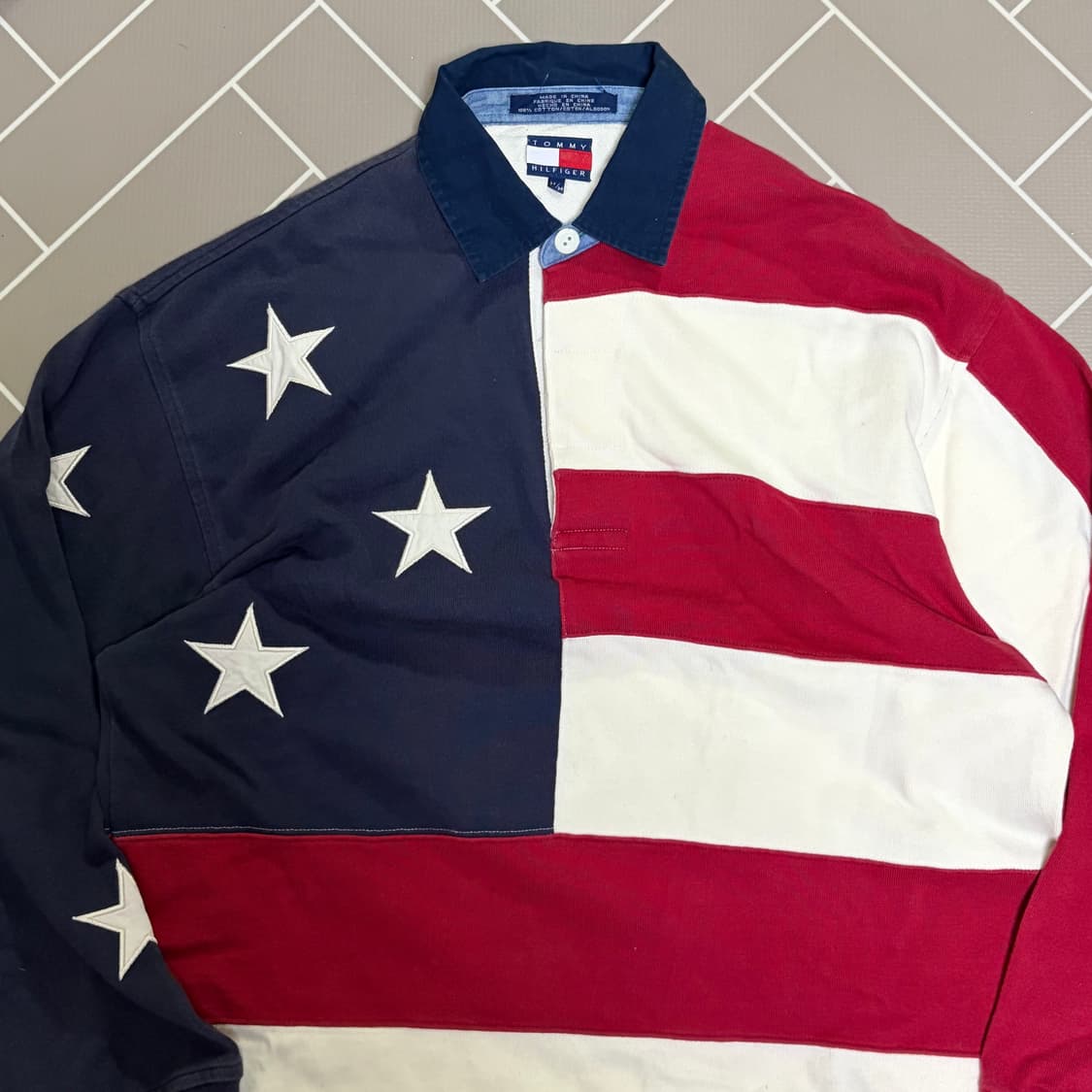타미힐피거 성조기 럭비 긴팔티셔츠 M 상품이미지2