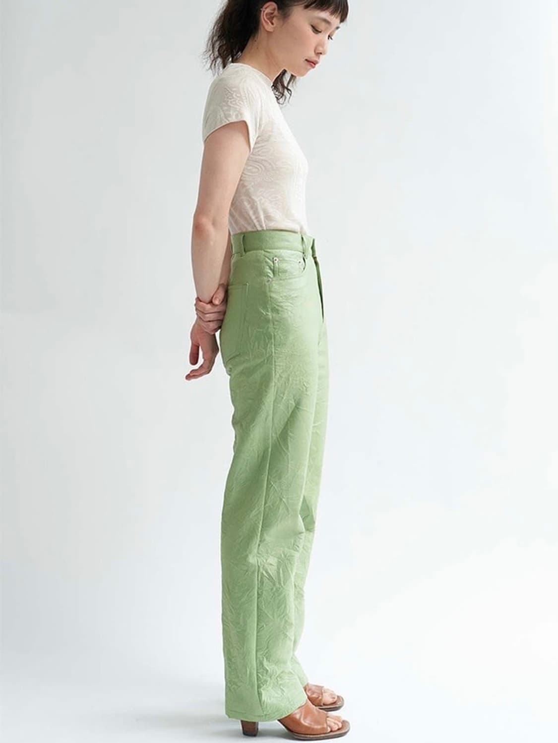 티크 FAUX LEATHER WRINKLE JEANS 상품이미지3