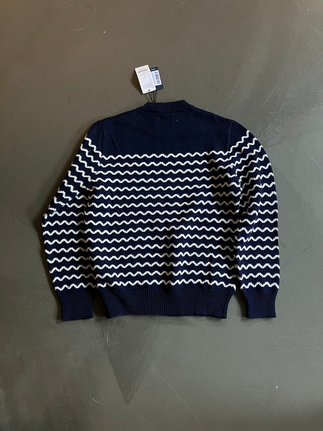 드레익스 drake's 웨이브 스트라이프 코튼 니트 M 상품이미지4