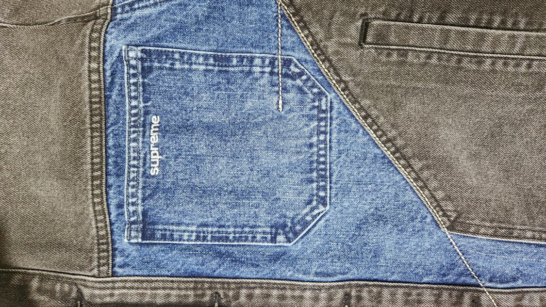 슈프림 투톤 패널드 데님 자켓 블랙 - 22FW  XL사이즈 상품이미지3